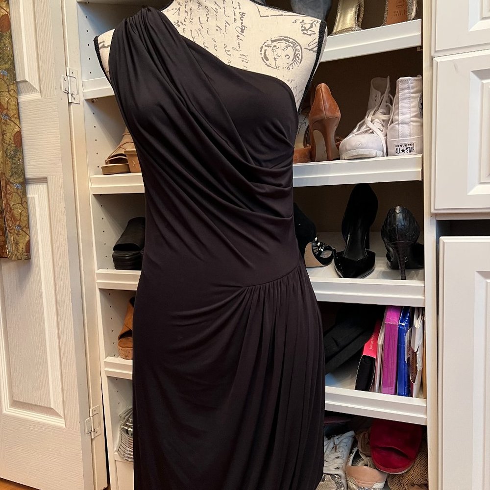 Fluxus dress one shoulder black - S